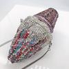Purple/Red/White Rhinestone Evening Bag Ice Cream Shape Women Crytal Wedding Purses Diamond Party Cocktail Clutches Minaudiere