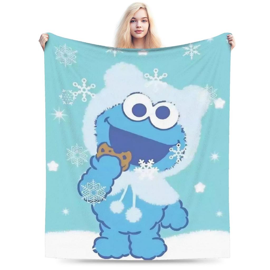 Red Dancing Elmo Pattern Sesame Street Wool Blankets  Novelty Throw Blankets for  Sofa Bedding Lounge 125*100cm Bedspread