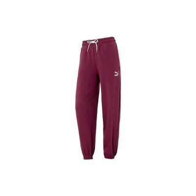 Letter Logo Embroidered Fleece Thick Lace-Up Cuffed Knitted Sports Pants Women Bottoms 625304-22