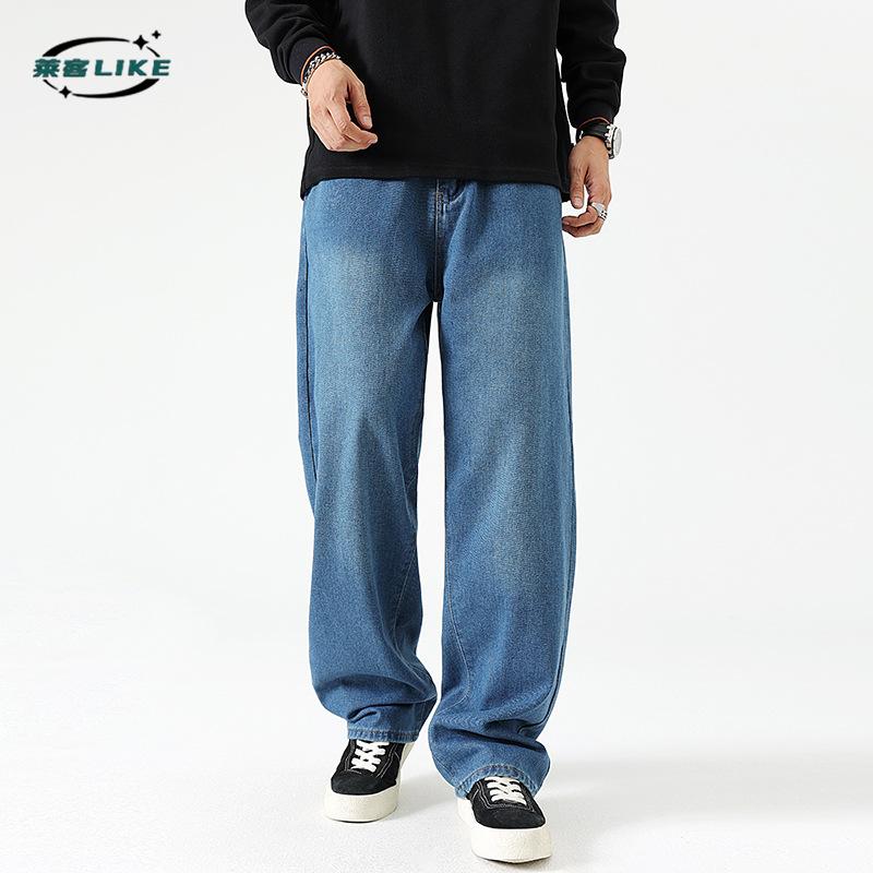 Four Seasons Men'S Wear | American Retro Cowboy Pants, Street Trendy Brand Straight Leg Pants, High Grade And Handsome Jeans