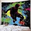 Painted Football Player Theme Digital Printing Polyester Wall Tapestry Suitable for Use Living Rooms Bedrooms Offices Bars Party