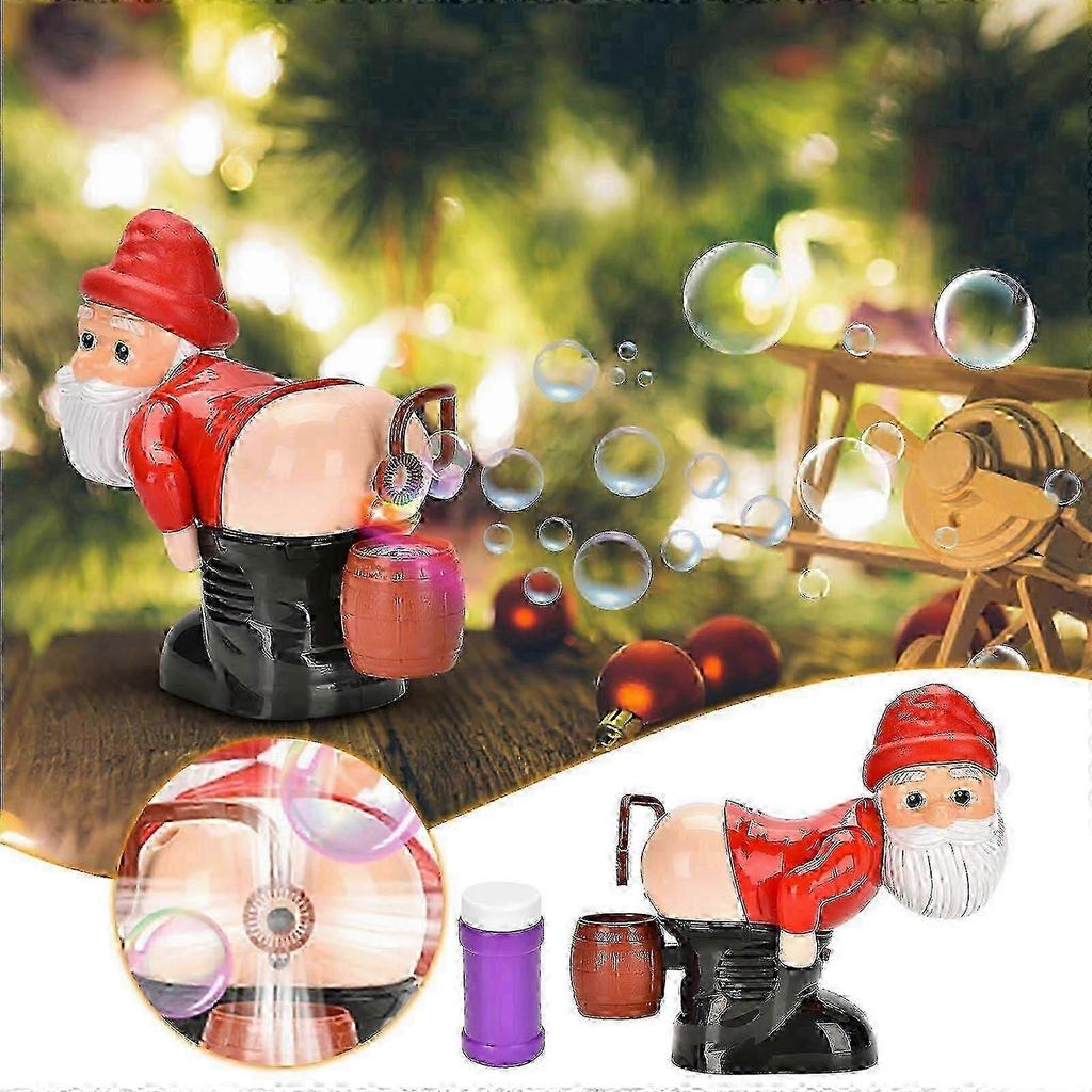 Christmas Bubble Machine with Lights & Music, Santa Claus Bubble Toy with 60ml Bubble Solution - DSW