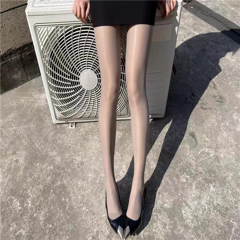 Ultra-Thin High Elasticity Water Gloss Horse Oil Stockings Spring and Autumn Shiny Silk Stockings Glossy Smooth Pantyhose Bare L