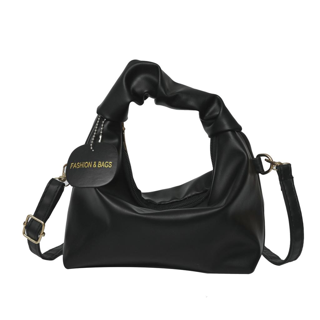 Oxford Cloth Mini Shoulder Bag For Women With Folded Design And Zipper Closure For Daily Use