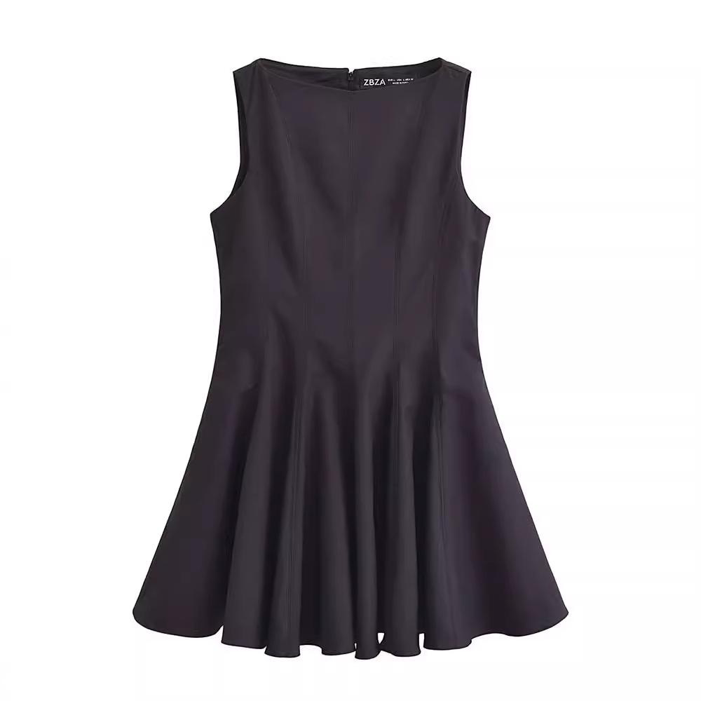 

Элегантные и красивые женские платья, модные женские повседневные однотонные карманы без рукавов выше колена, летнее цельное платье XS чёрный