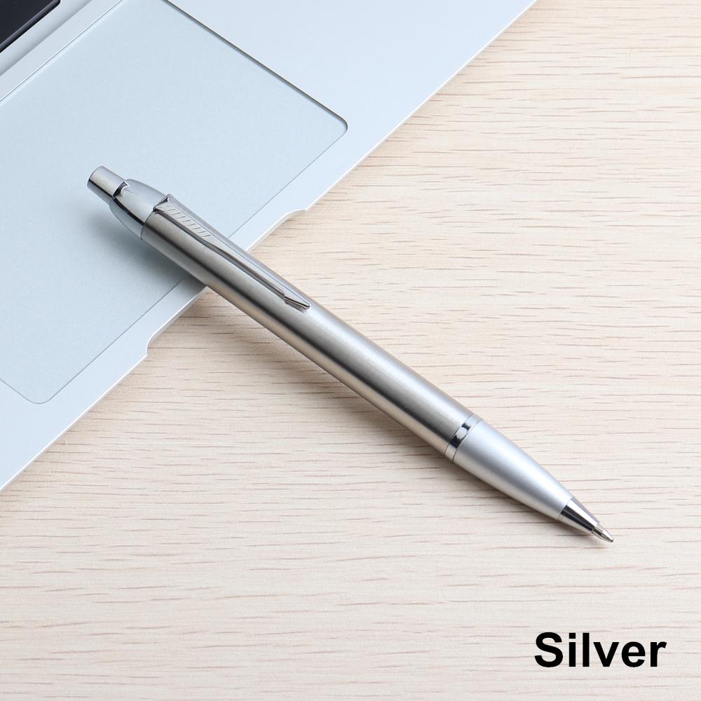 

1PCS Кулькова ручка Press Style Комерційні металеві кулькові ручки для школи Office Core Автоматична кулькова ручка Ink Black Blue blue ink