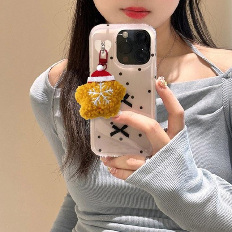 6pcs Adorable Plush Key Chain Soft Touch Christmas Themed Bag Pendants Fashionable Keychain Ornament for Women Girls