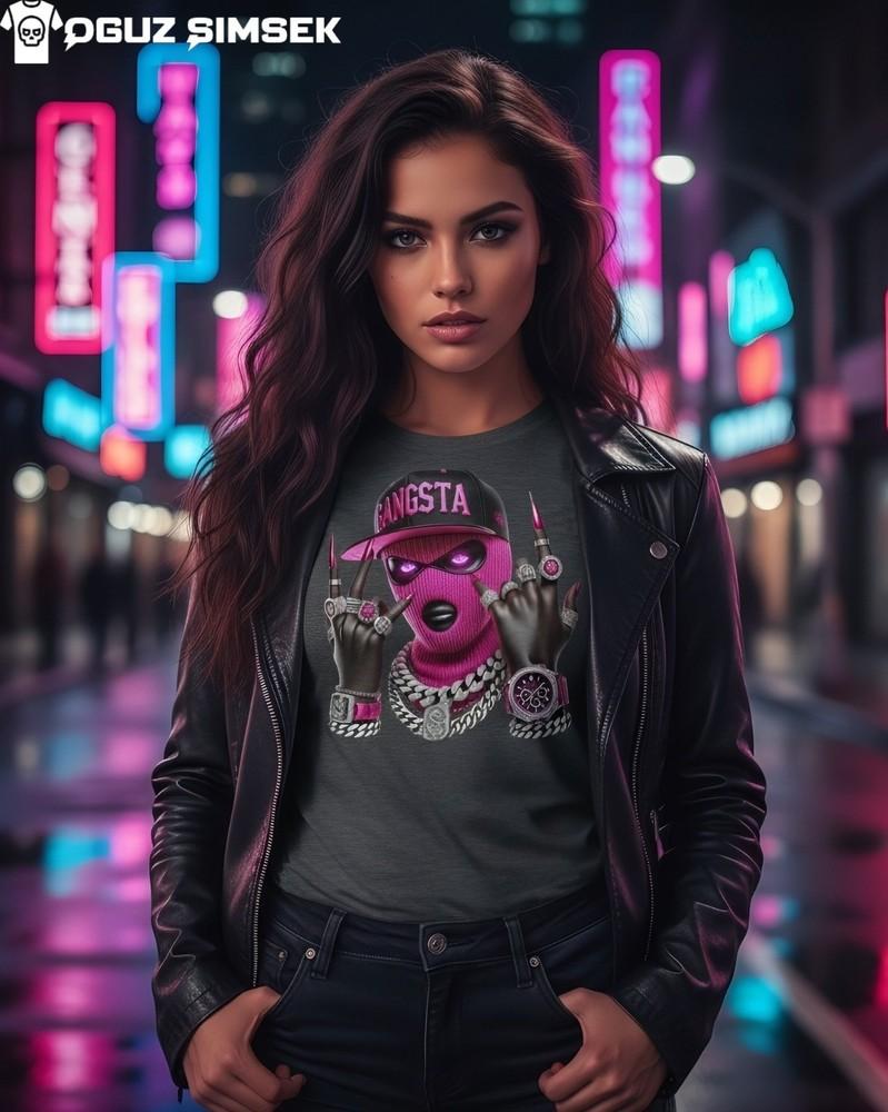 

Gangsta Pink Ski Mask T-Shirt – Bold Urban Streetwear Graphic Tee 3XL