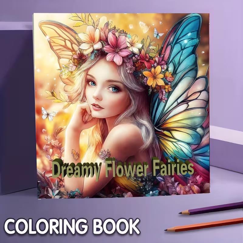 Dream Flower Fairy Doodle and Coloring Notebook