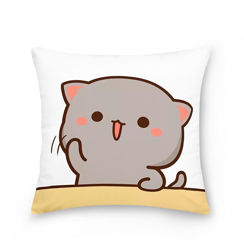 Home Peach Cat Cushion Cover Pillowcase Sofa Car Pillowcase Christmas Decoration Bedroom Living Room Pillowcase