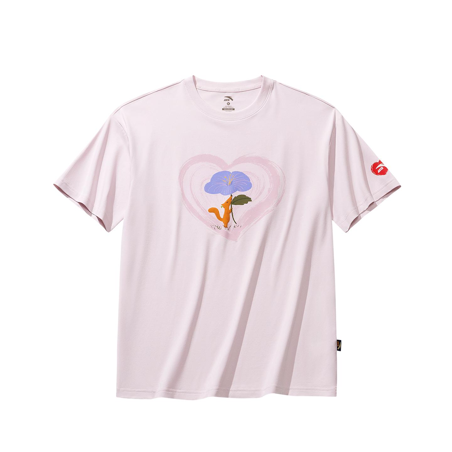 Anta Life Series Short Sleeve Knitted T-Shirt Summer 2026 Unisex Tops Clear-Water-Pink 972628114-3 XS