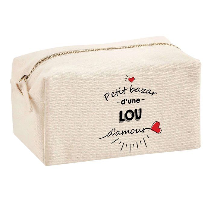Trousse multifonction Bazar d'une Lou d'amour Cadeau Anniversaire Noël Idée Personnalisé | Trousse Scolaire Fournitures Bureau
