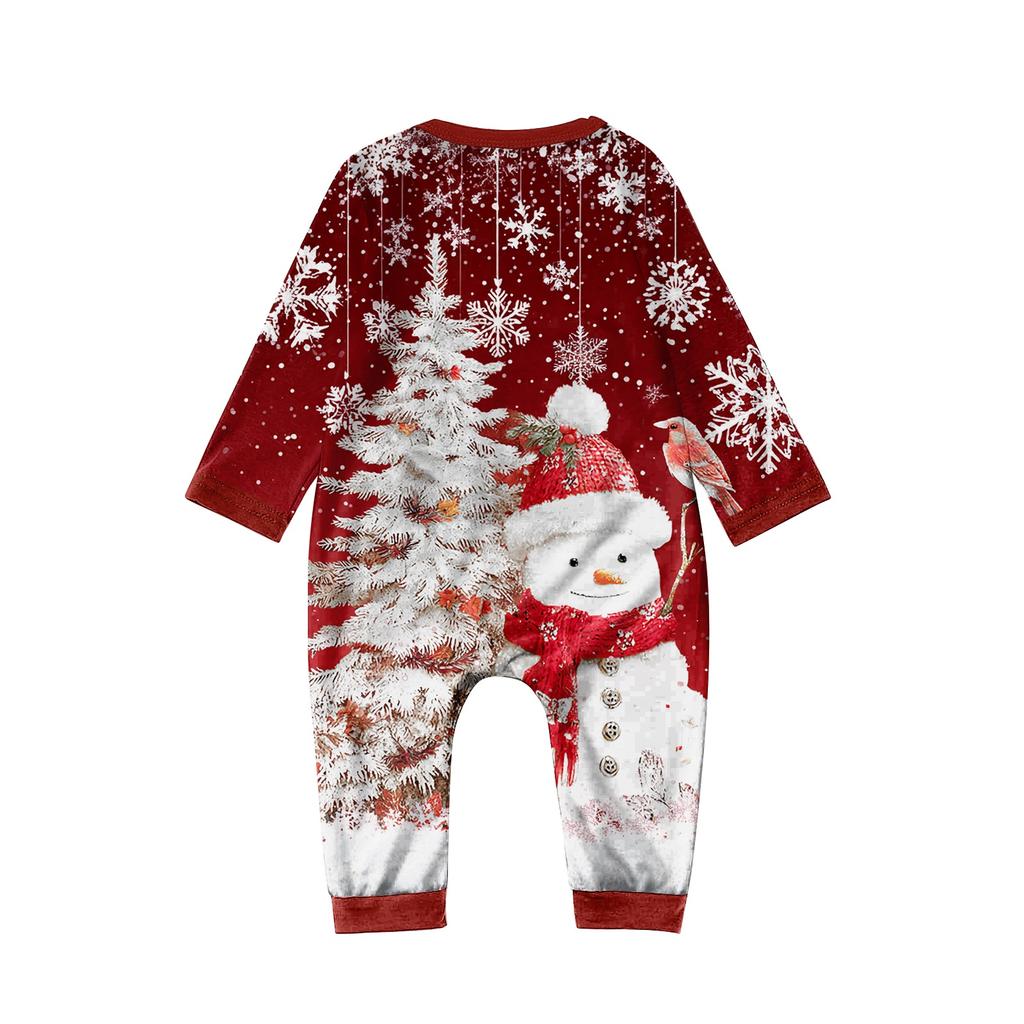 Print Cute Family Set Pajamas, Home Clothes, Family Set Long Sleeve Top Pants Set