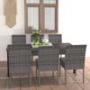 Day and Night - Day and Night Garden Dining Set 7 Pieces Gray Synthetic Rattan