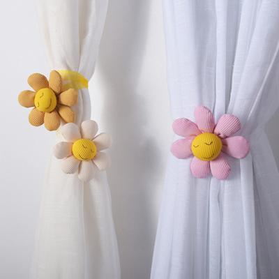 2Pcs Adorable Curtain Rope Elastic Good Fixation Handmade Children Bedroom Flower Curtain Bandage Household Supplies