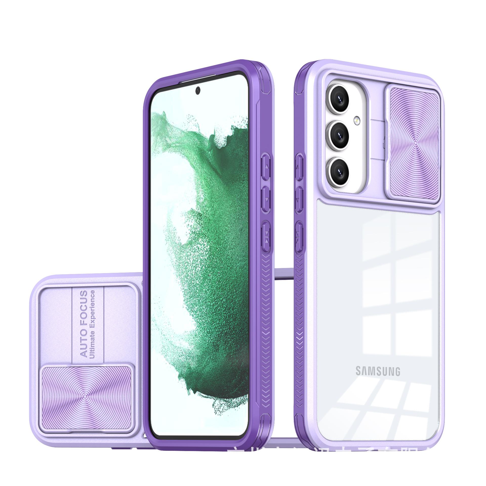

Акриловий чохол Camera Protect для Samsung Galaxy A55 A35 A25 A15 A05 A05S A54 A34 A24 A14 A53 A33 A23 A13 A52 S24 Ultra S23 FE S22 Прозора задня кришка Samsung Galaxy A14 (4G/5G) фіолетовий