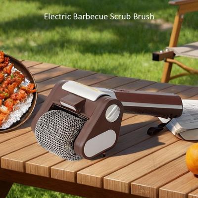 Cepillo Limpiador Eléctrico Recargable para Barbacoa con Luz LED Rodillo Limpiador Potente Parrilla Exterior