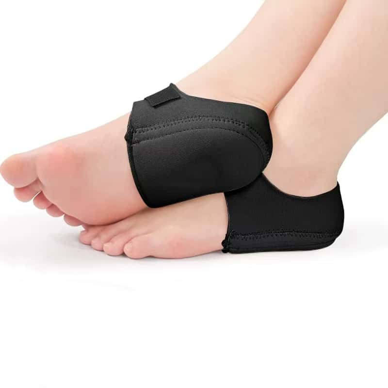 1 Pair Silicone Heel Pads, Shock Absorption, Relieving Leg Pressure, Adjustable Straps, Prevent Slipping Insoles