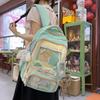 Color Block Student Schoolbag Children's Large Capacity Backpacks with Coin Purse