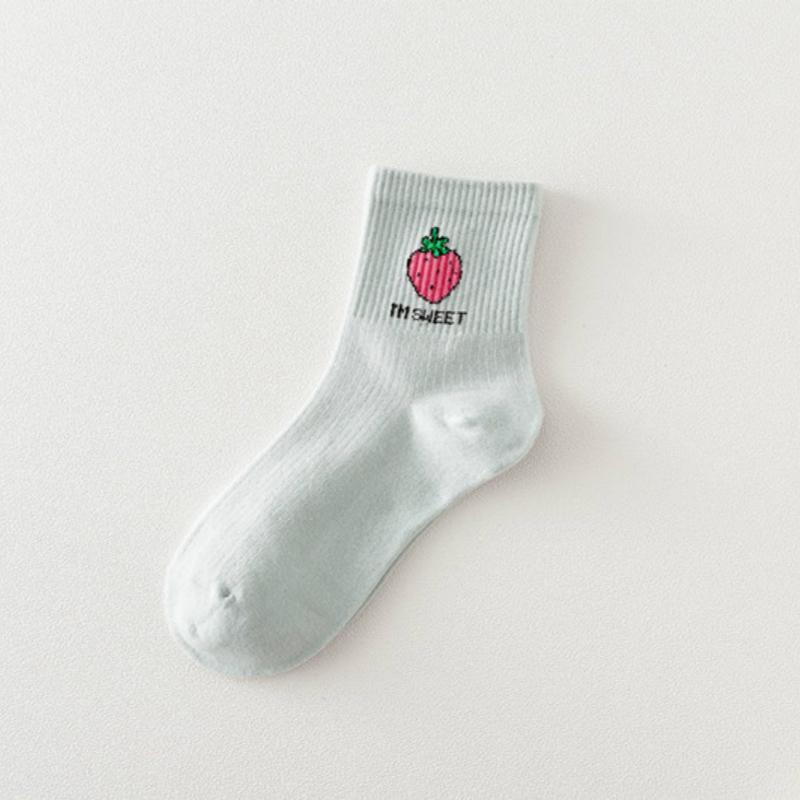 Colorful Crew Socks Cotton Knitting Fruit Funny Pattern Casual EMA