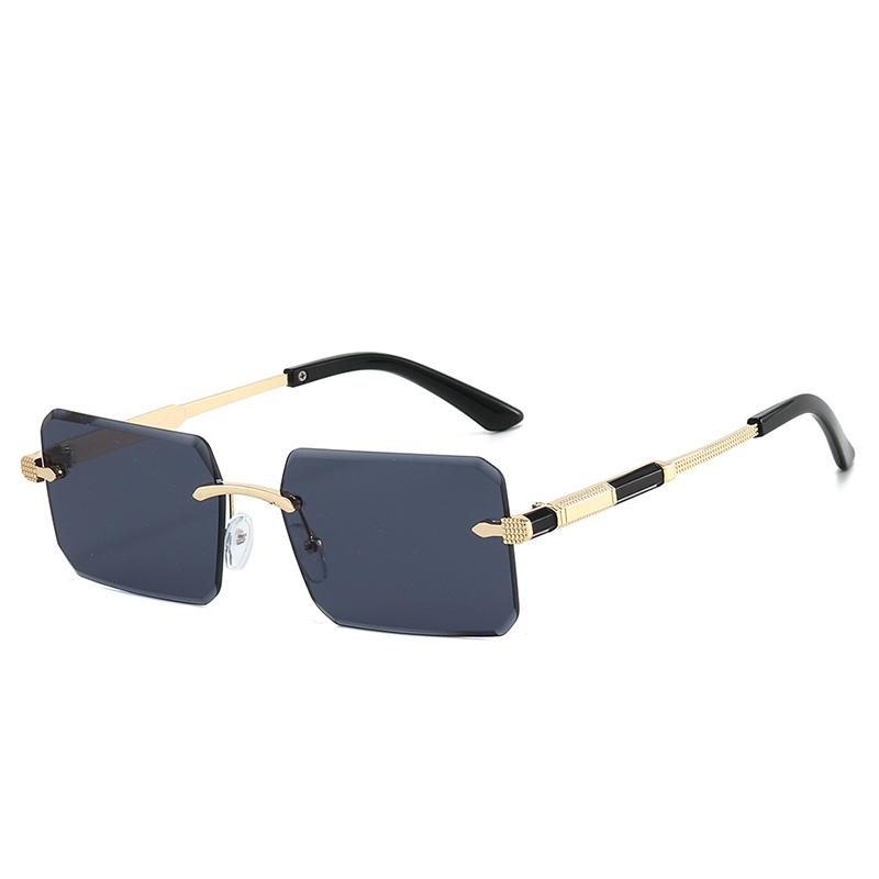 

2026 Fashion Brand Luxury Designer Rimless Sunglasses Men Women Vintage Rectangle Elegant Shades Glasses Trendy New Sunglasses