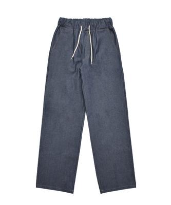 Yunieopaeleol Džínové Široké Elastické Kalhoty Středně Indigo