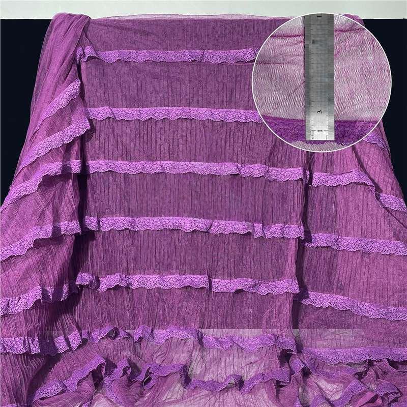 Multi-Layer Lace Trim Yarn Fabric Princess Gown Wedding Dress Designer Fabric DIY Sewing Ruffle Trim Lolita Doll Clothes