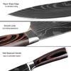 5PCS Kitchen Knife Stainless Steel Blade Damascus Laser Chef Knife Set
