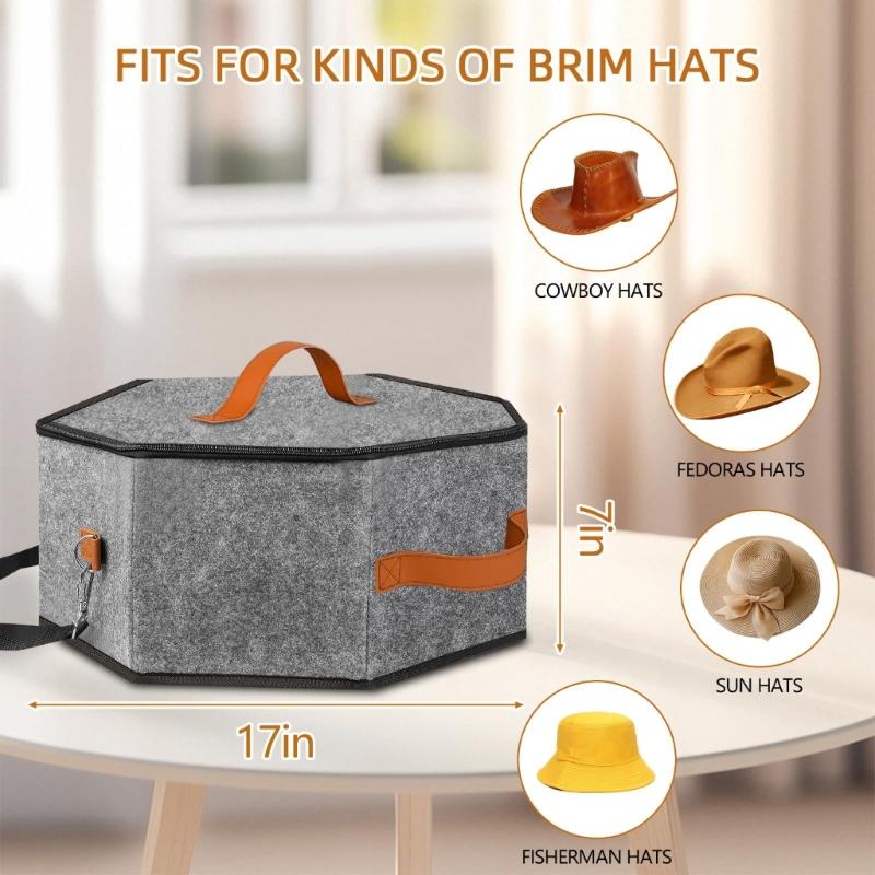 Spacious Foldable Travel Hat Organizers For Women With Heavy Duty Zippers And Reinforced Cardboard Base