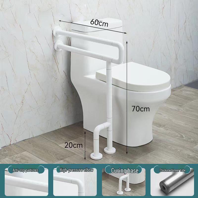 Bară de sprijin în formă de U pentru baie pentru vârstnici - Mâner de duș/toaletă din nailon fără bariere