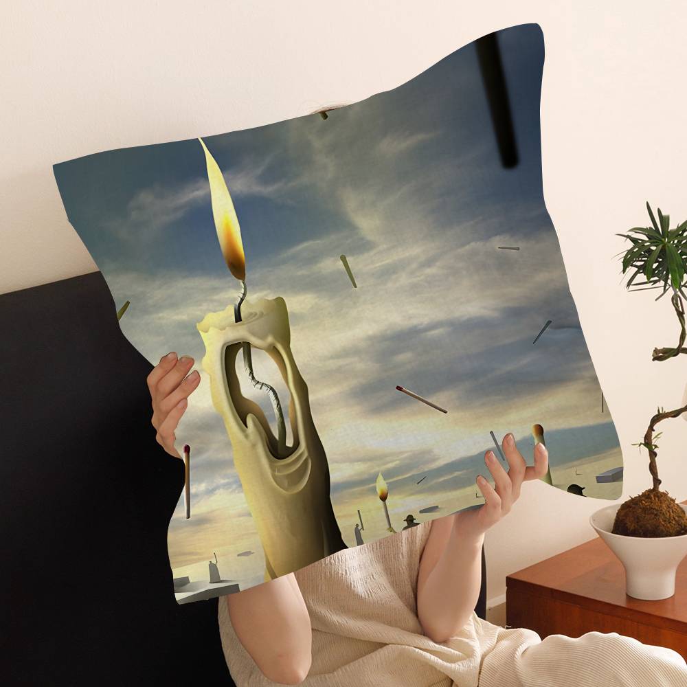 S-Salvador Dali Abstract Art Personalized Picture Text Home Decorative Pillows Household Gifts 45x45cm