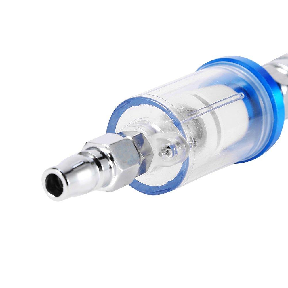 Mini Air Filter, Qiilu Gun Airline Filter Trap Clear Painting Moisture Separator, Male and Female Ada