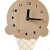 Clock Ice Cream Bedroom Minimalistic Nordic Wooden Simple Silent for Decorating