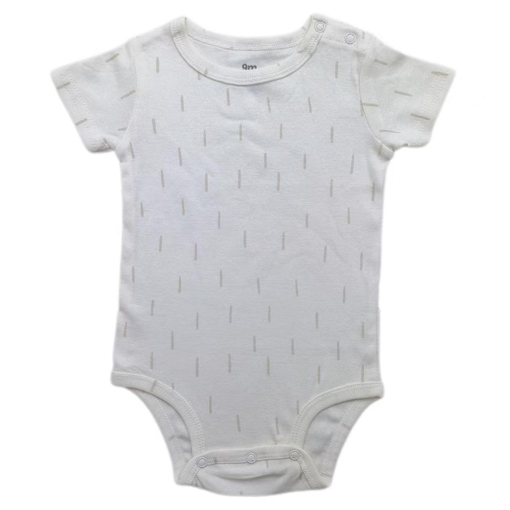 Baby Shoulder Snap Ribbed Cotton Bodysuit - Short Sleeve One-Piece Romper for Boys & Toddlers