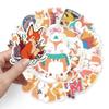 50pcs Cartoon Fox Decorative Stickers for Suitcase, Scooter, Refrigerator, and Car