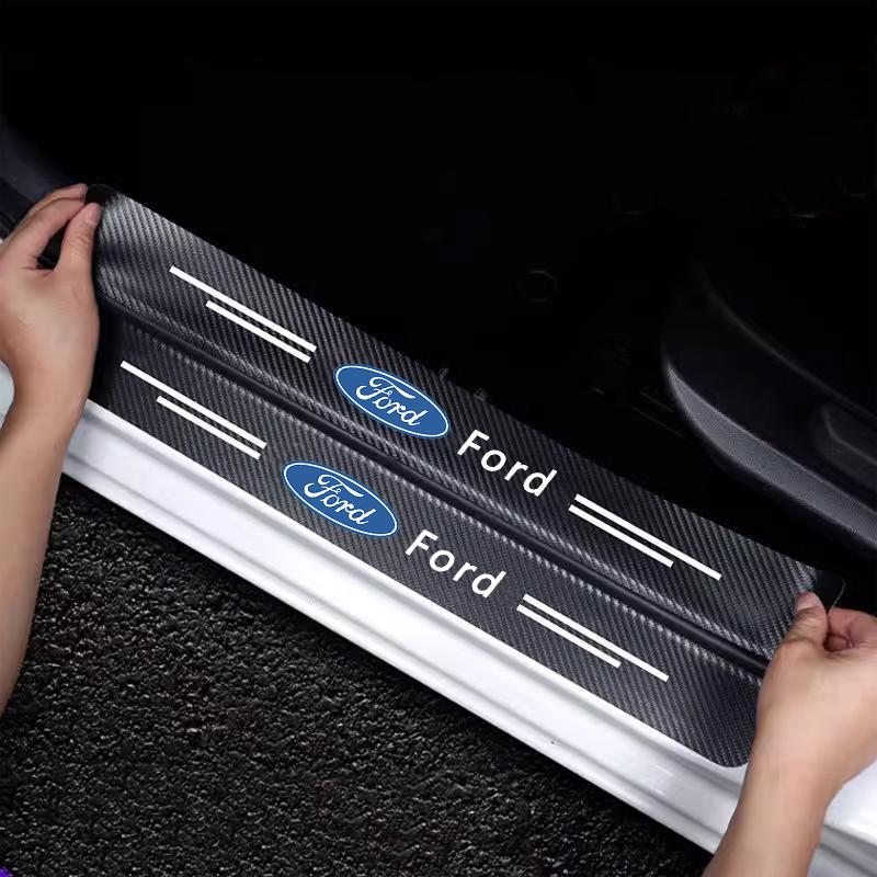 KLKR3 Car Threshold Protector Sticker Door Sill Anti-Scratch Accessories For Ford Escape Kuga Mondeo Ecosport Fiesta Focus 2 3 MK1 MK2