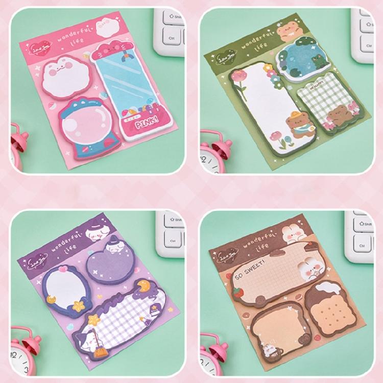 60 Sheets Funny Animal Note Pad Adhesive Notes Paper Pocket Memo Pad Reminder On Book Journal Notebook Planner Calender