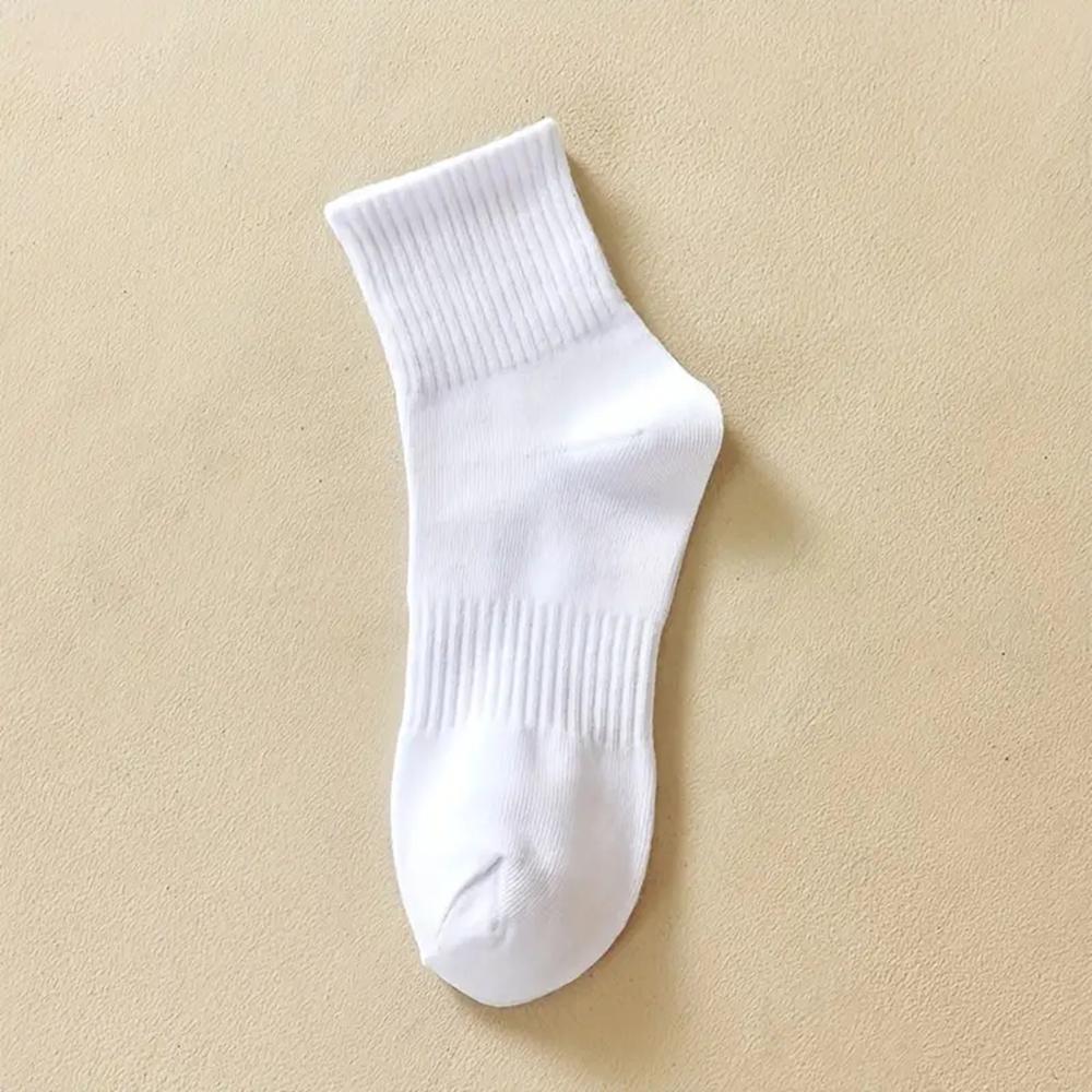 4/6 Pairs Solid Colour Socks Black White Multiple Style Soft Breathable Sports Ankle Men's Women's Summer Autumn Business Socks