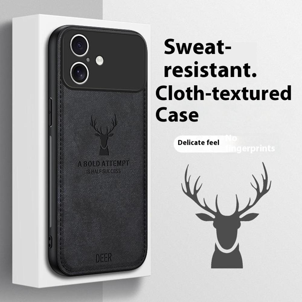 Coque pour iPhone 17 Motif Cerf Texture Tissu PU + PC + TPU Housse de Téléphone