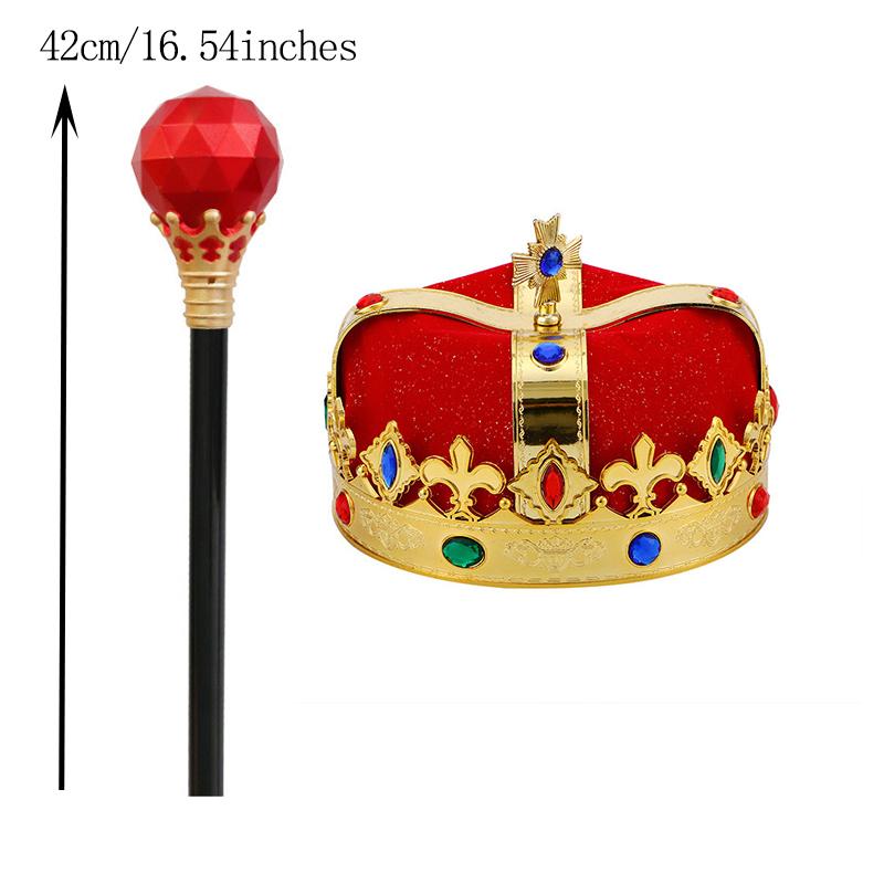 Königshut und Zepter Kinder Aufführungsprodukte Cosplay Prinzessin Prinz Stock Krone Geburtstagshut Kaiserin Königin Zepter