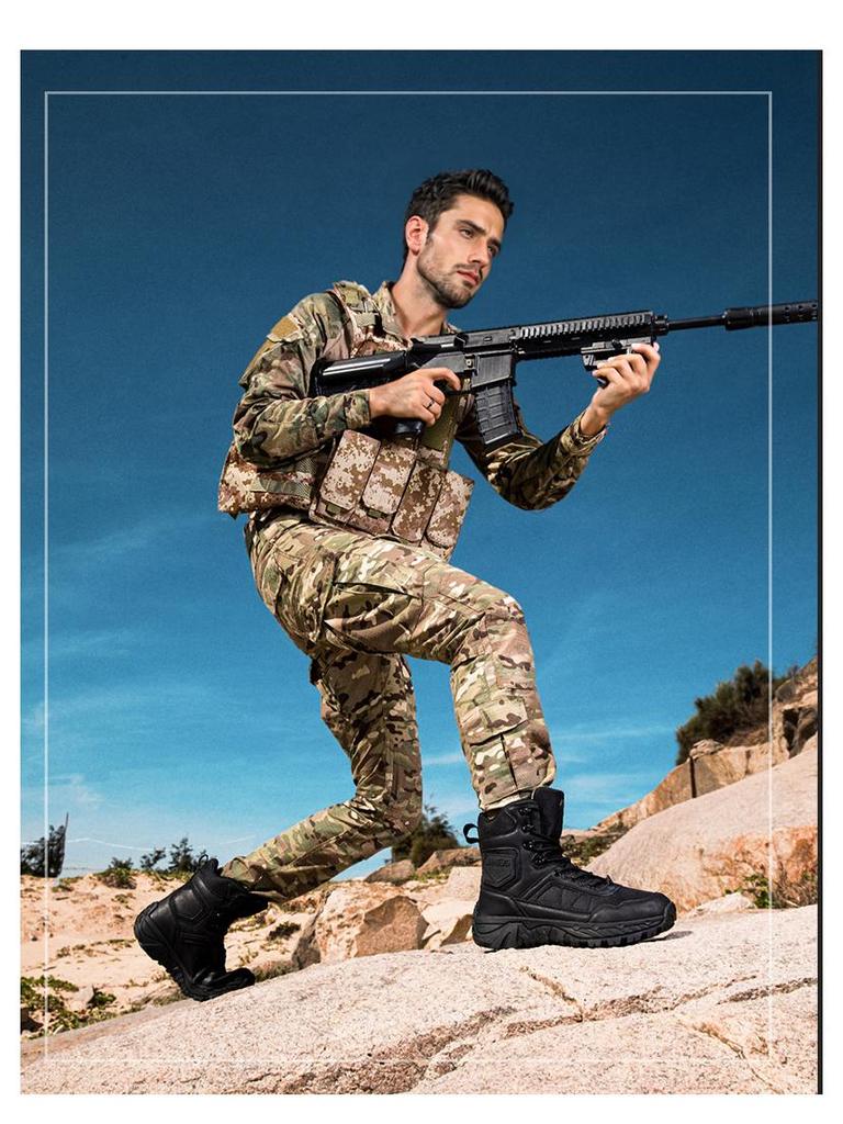 Herren Outdoor Hohe Taktische Stiefel - Langlebig, Schmutzabweisend, Ideal für Wandern und Bergsteigen
