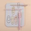 Anti Lost Paper Clip Metal Pen Holder Clips Portable Bookmarks Photo Memo Ticket Fixed Paperclips Office School Stationery
