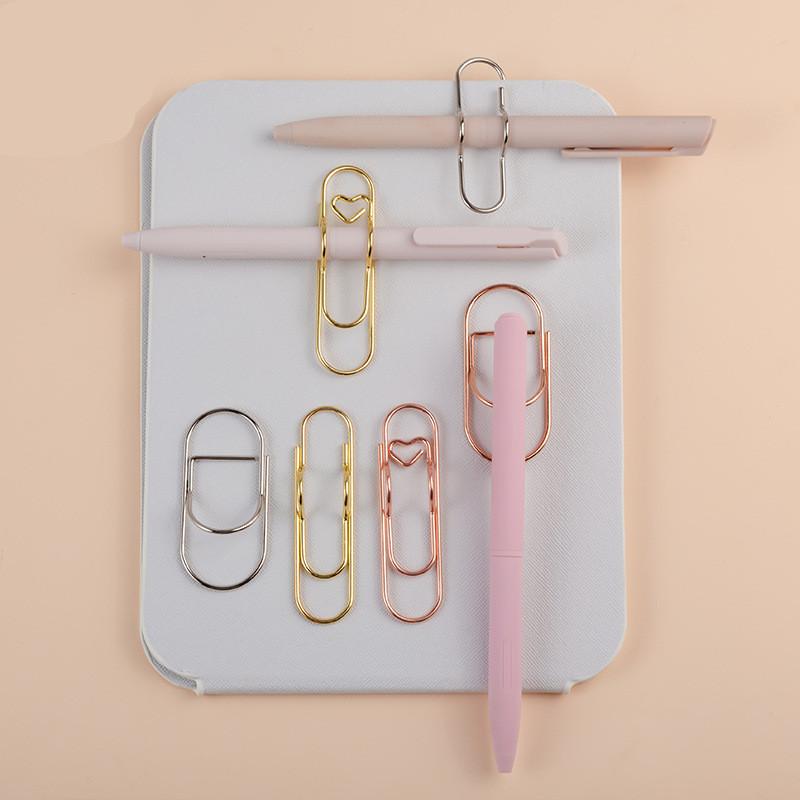 Anti Lost Paper Clip Metal Pen Holder Clips Portable Bookmarks Photo Memo Ticket Fixed Paperclips Office School Stationery