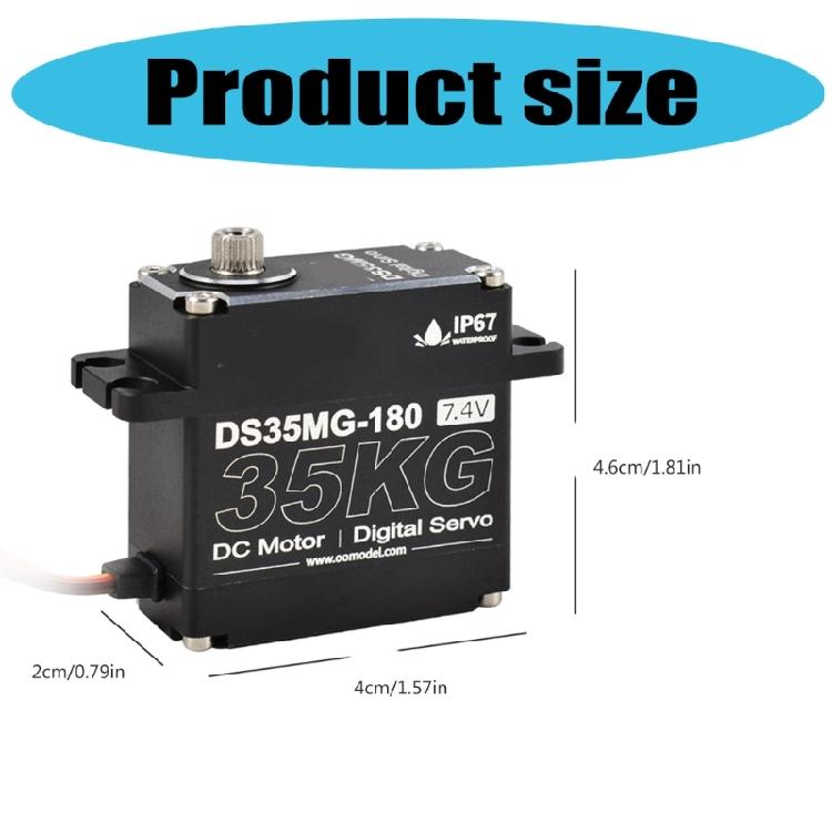 Hard Waterproof Digital Servo 35kg High Twisting Output Full Aluminum Body Steering Servo for Crawlers Truck Upgrades