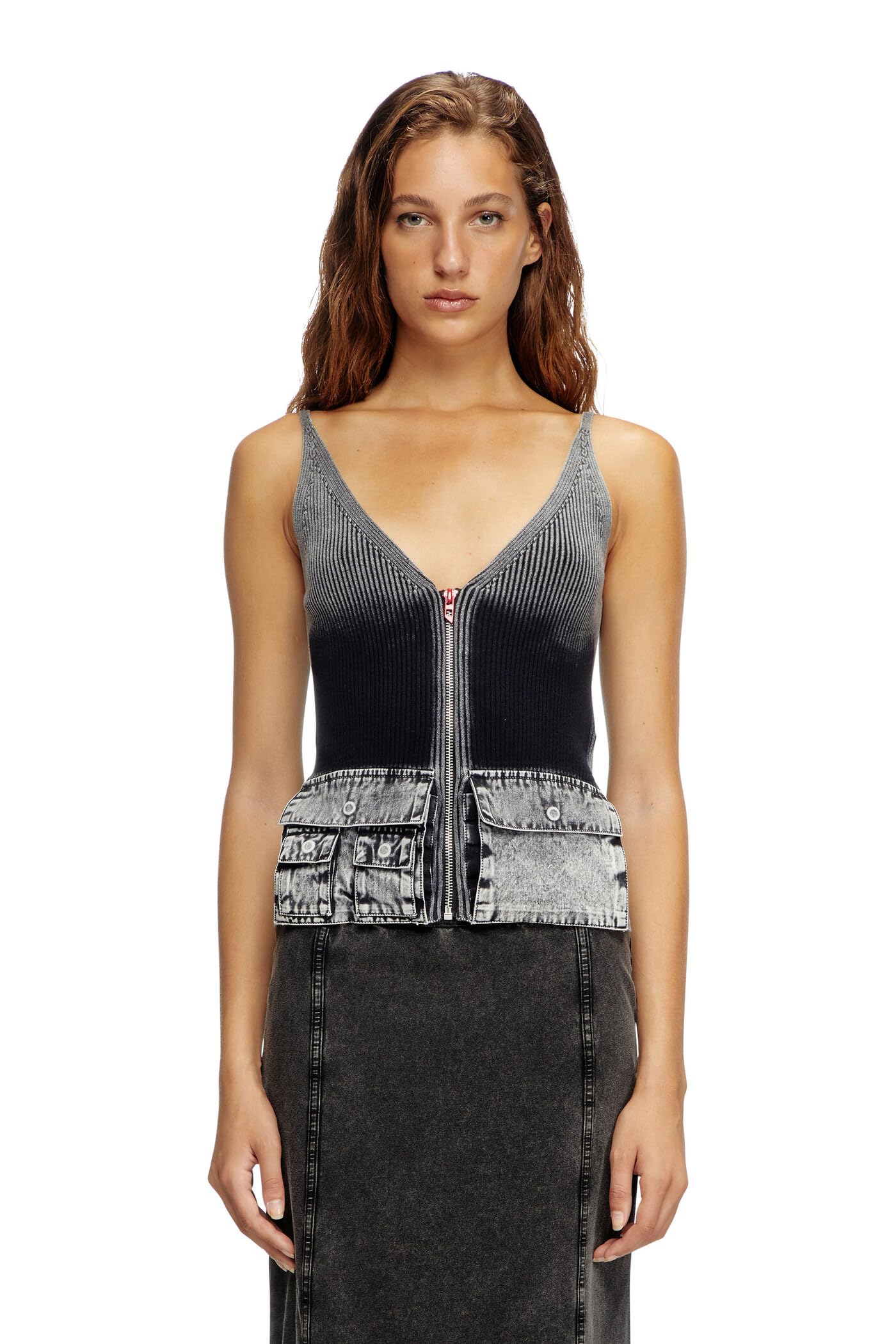 

Sleeveless Knit A168960QMAN XS Black 900 [Diesel] Women s M-MELLY чорний