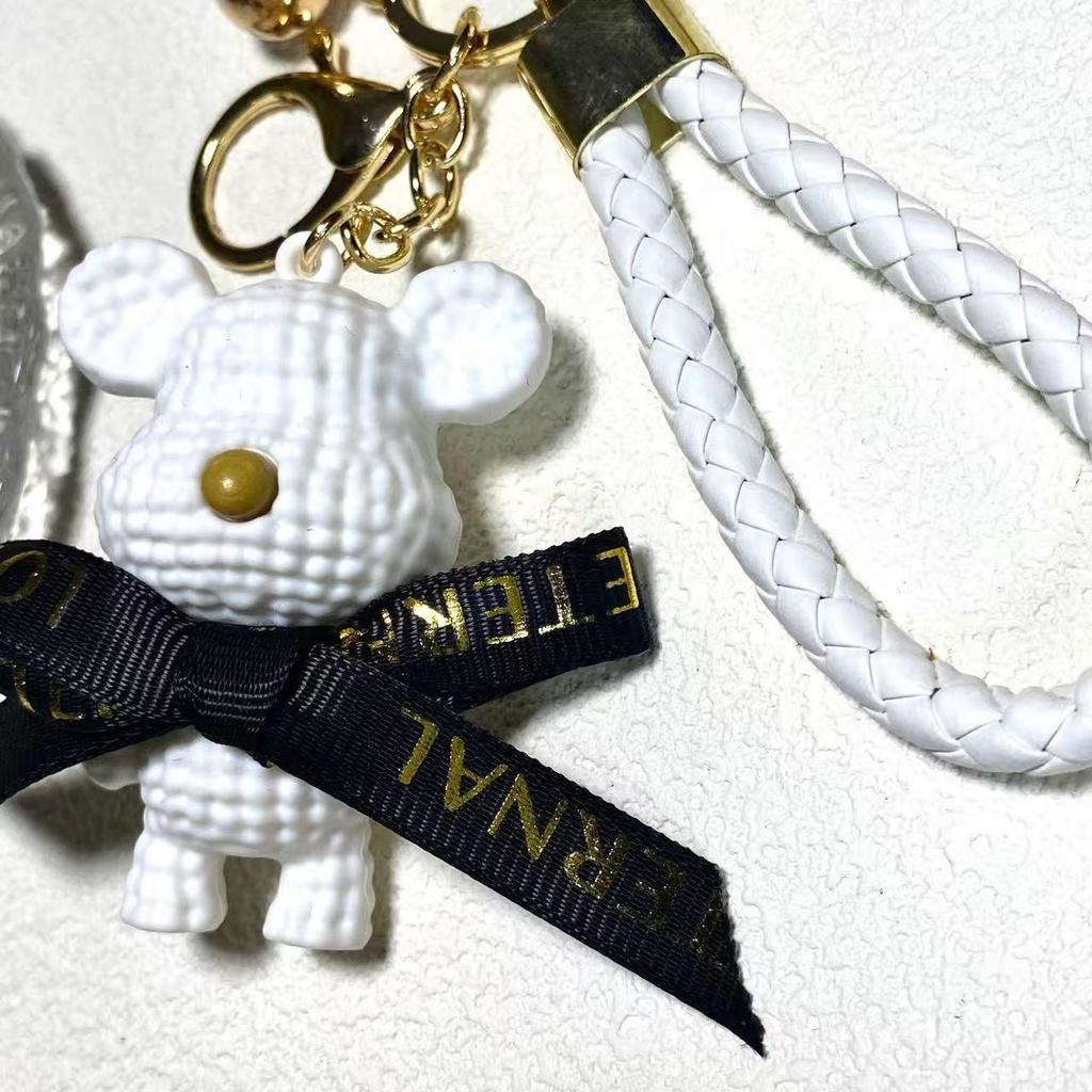 Trendy Woolen Bear 3D Keychain Pendant for Girls' Schoolbags & Backpacks