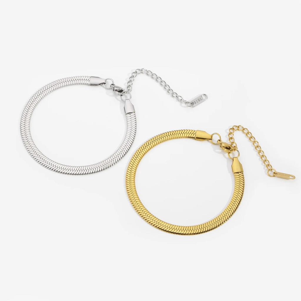 2/3/4/5MM Stainless Steel Bracelet For Women Men Gold Color Snake Chain Bangle With Extended Chain Waterproof Party Jewelry Gift