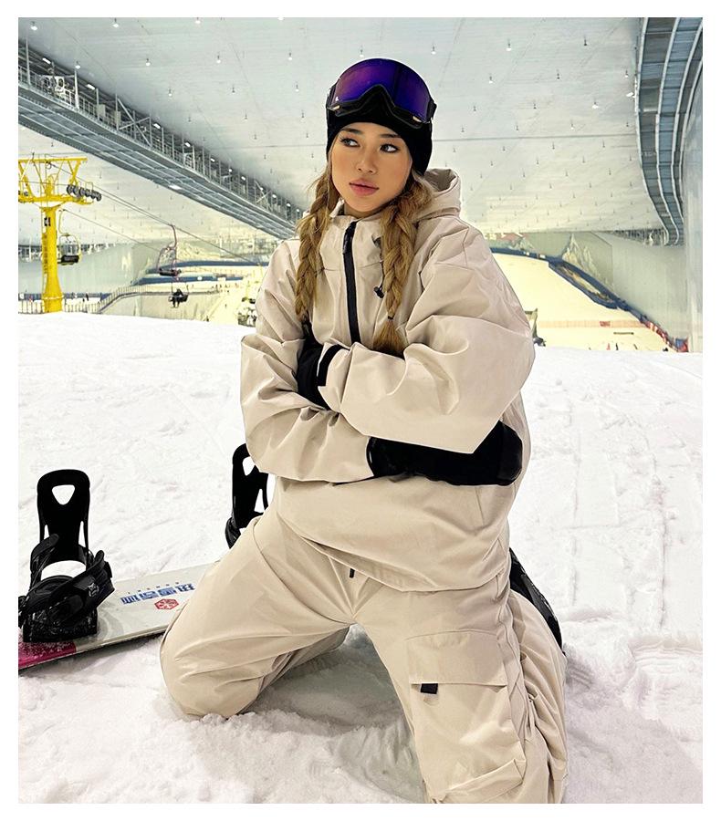 Waterproof Ski Suit Set: Men's & Women's Couple Style, Windproof, Warm, Plus Size.