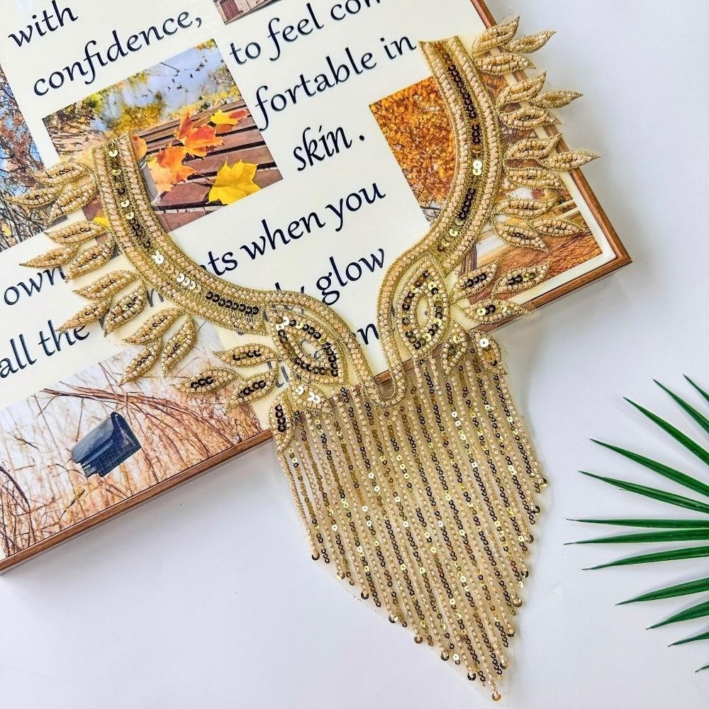 Luxury Applique Patches Handmade Clothing Applique Fashion Beads Applique  Apparel Accessories