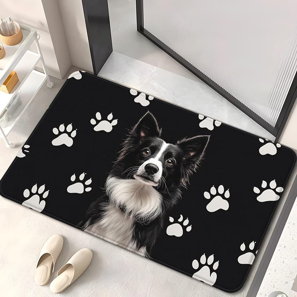 Border Collie Welkom Thuis Print Deurmat Schattig Hond Design Antislip Vloermat voor Huisdierliefhebbers Entree